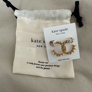Kate Spade Gold Star Hoop Earrings with Multicolor Gems
